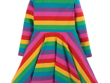 Frugi Foxglove Rainbow Sofia Skater Dress
