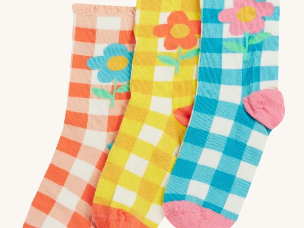 Freya Frilled Socks 3 Pack - Gingham
