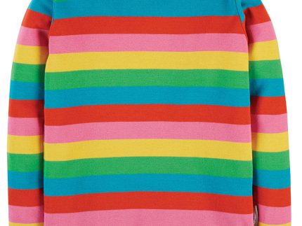 Frugi Favourite LS Tee - Foxglove Rainbow Stripe