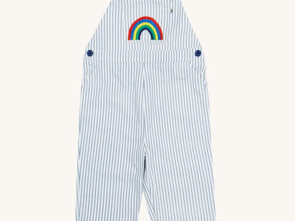 Frugi Hugh Dungarees - Ticking Stripe / Rainbow