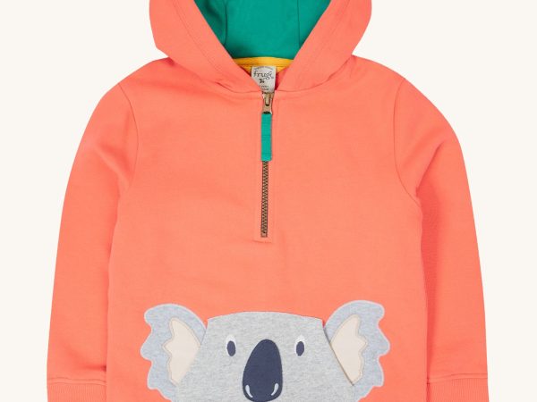 Frugi Hadley Half Zip Hoodie - Koala