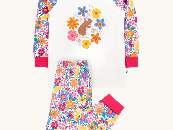 Frugi Jamie Jim Jams - Retro Floral / Mouse