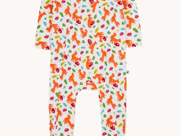 Frugi Kimono Zip Babygrow - Squirrel Friends