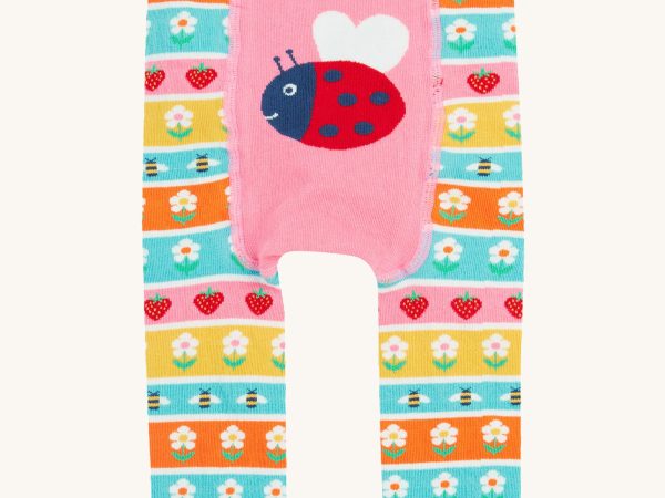Frugi Little Knitted Leggings - Daisy Fairisle / Ladybird