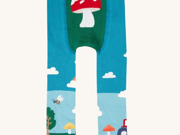 Frugi Little Knitted Leggings - Fun-Guys / Farm
