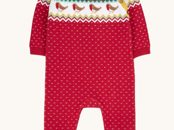 Frugi Lumi Knitted Romper - Festive Fair Isle