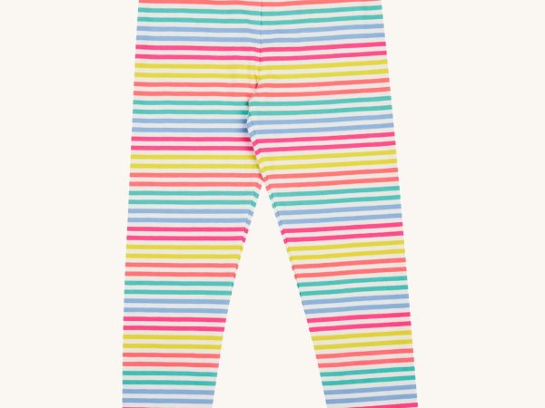Frugi Libby Leggings - Cornflower Rainbow Stripe