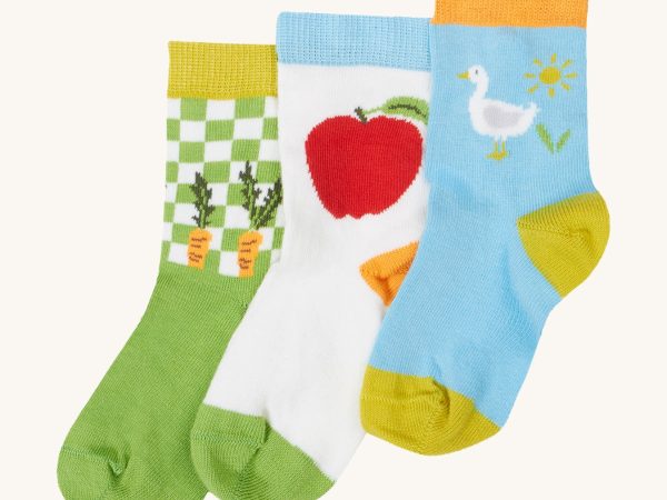 Frugi Little Socks 3 Pack - Farm Field
