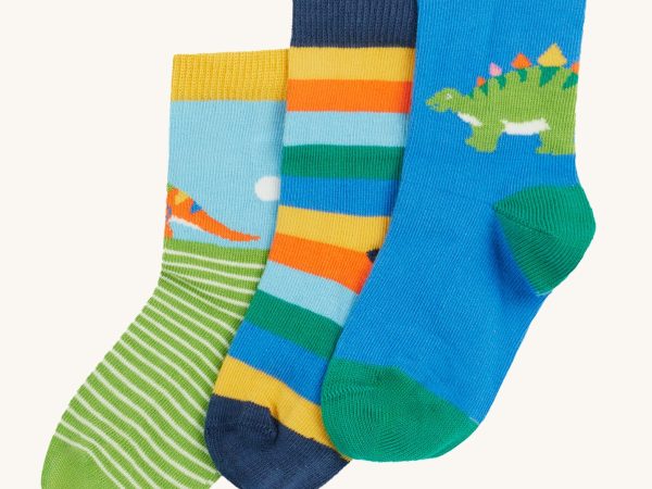 Frugi Little Socks 3 Pack - Dino