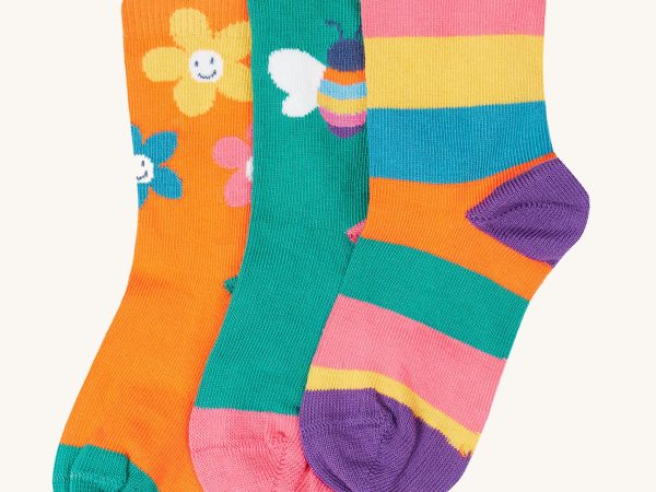 Frugi Little Socks 3 Pack - Fun Flowers