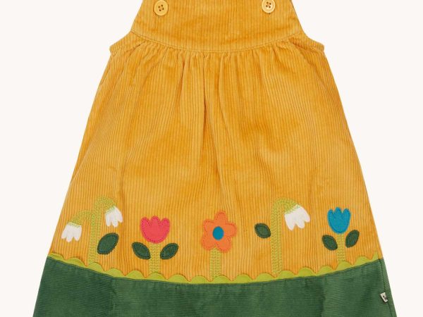 Frugi Nellie Pinafore Dress - Gold / Flowers