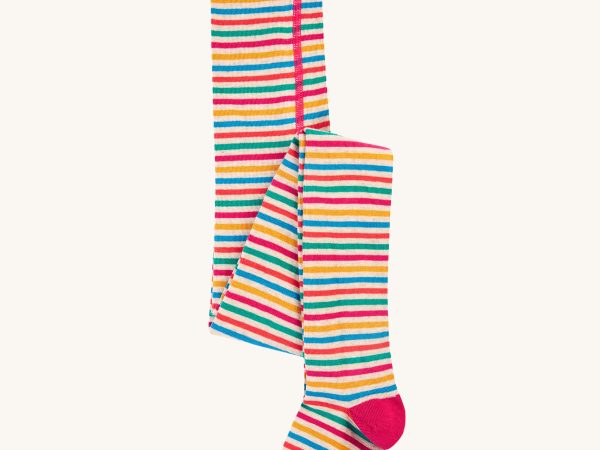 Frugi Norah Tights - Lingonberry Multi-Stripe