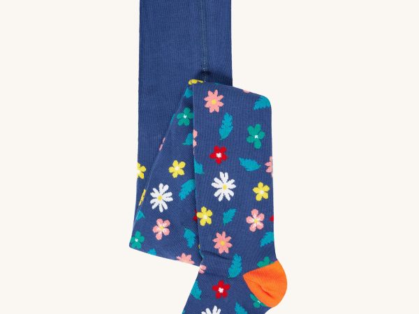 Frugi Norah Tights - Navy / Flowers