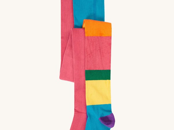 Frugi Norah Tights 2 Pack - Hotchpotch / Rose