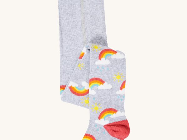 Frugi Norah Tights - Grey Marl / Rainbow