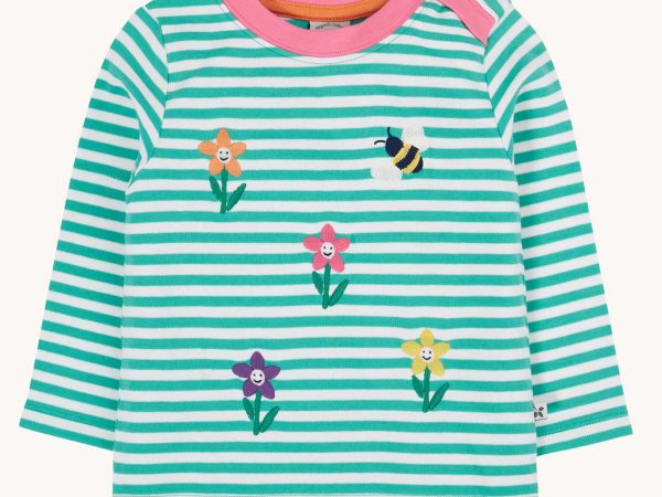 Frugi Orion Applique Top - Dragon Stripe / Flower