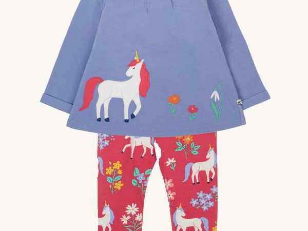 Frugi Ottlie Outfit - Grape / Unicorn