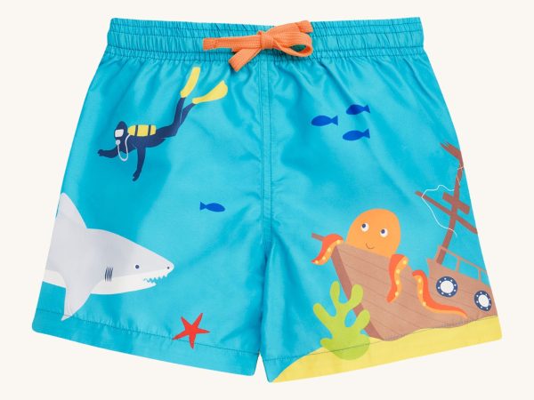 Frugi Polkerris Board Shorts - Deep Sea Diver