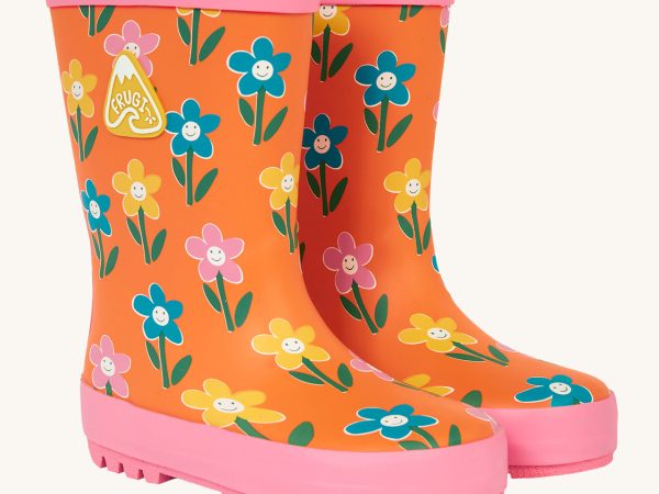 Frugi Puddle Buster Wellington Boots - Fun Flowers