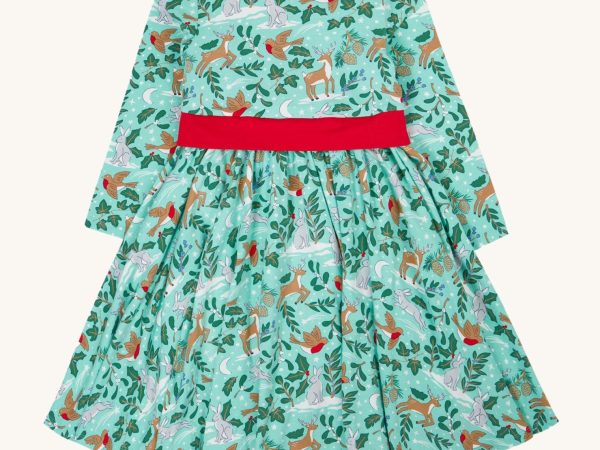 Frugi Party Skater Dress - Festive Forest