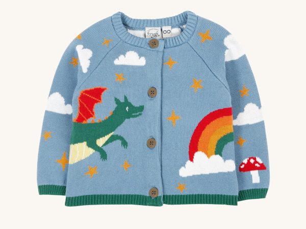 Frugi Reva Knitted Cardigan - Dragon Skies