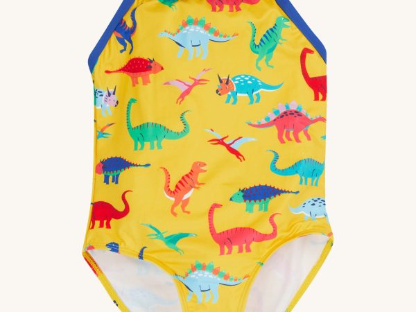 Frugi Ruby Swimsuit - Yellow Dino-Roar!