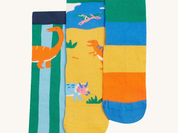 Frugi Rock My Socks 3 Pack - Dino Roar