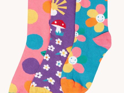 Frugi Rock My Socks 3 Pack - Flower