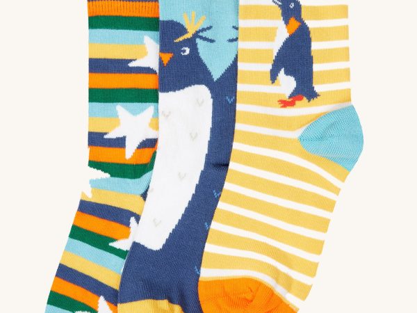 Frugi Rock My Socks 3 Pack - Penguin