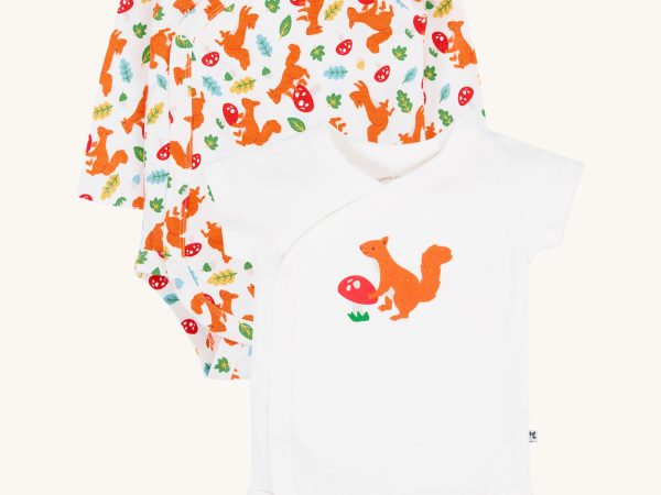 Frugi Shay Body 2-Pack - Squirrel / White