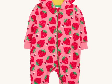 Frugi Snuggle Suit - Strawberry Pals