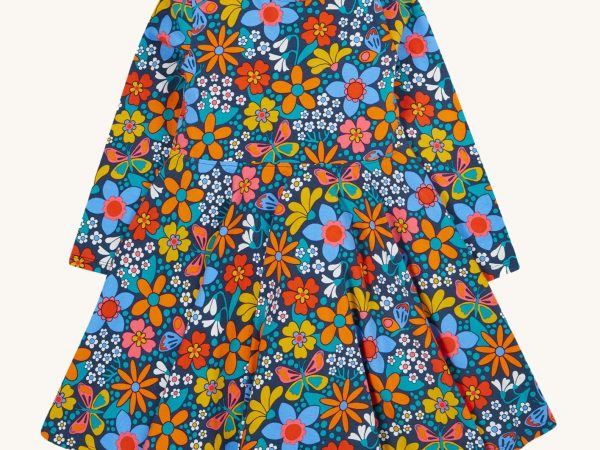 Frugi Sofia Skater Dress - Navy / Retro Floral