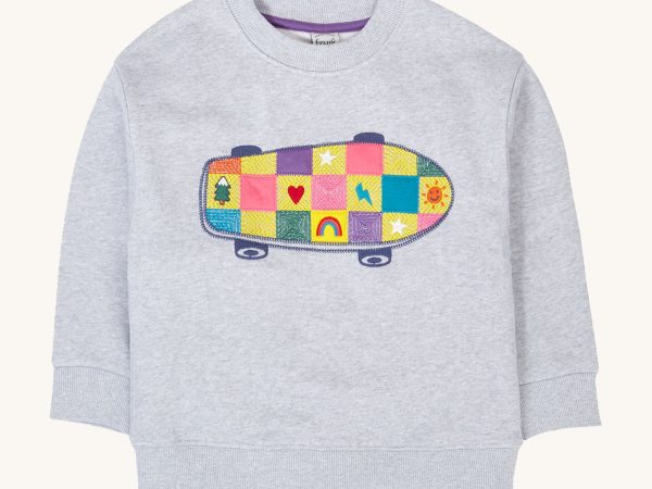 Frugi Superb Stitched Sweatshirt - Grey / Skateboard