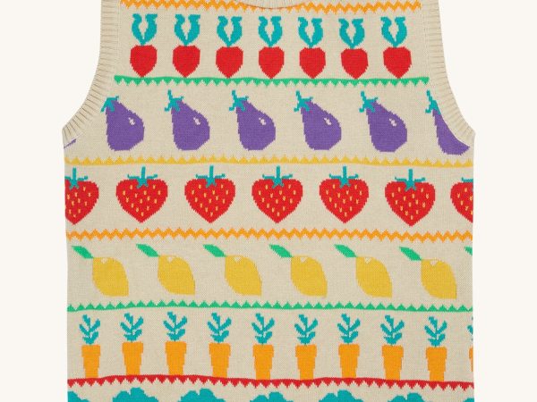 Frugi Tavi Knitted Tank Top - Veg Pals Fairisle