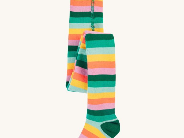 Frugi Toasty Tights - Cantaloupe Multi Stipe