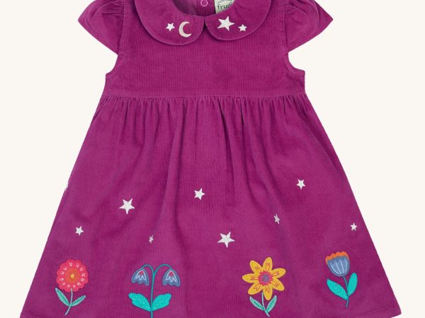 Frugi Vali Corduroy Dress - Damson / Flowers