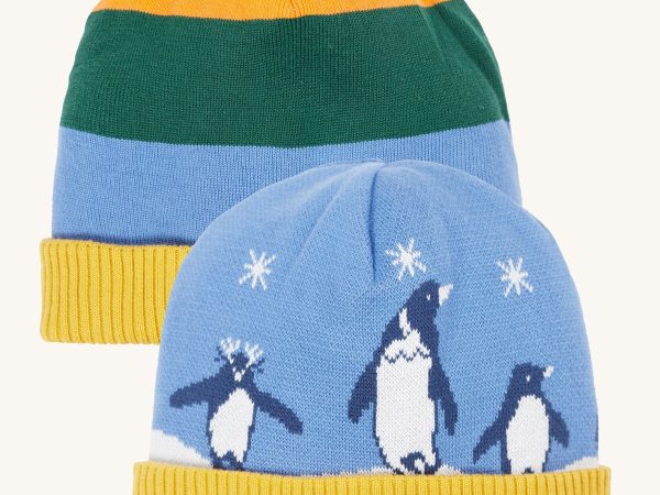 Frugi Voyager Reversible Hat - Penguin Rainbow