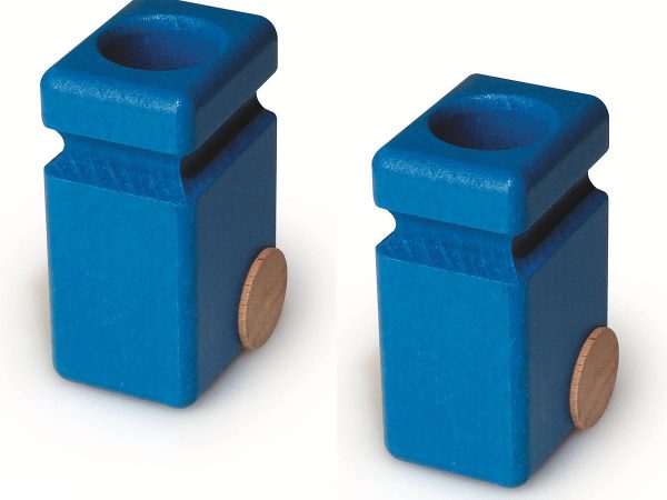 Fagus Wooden Garbage Cans - 2 Pack Blue