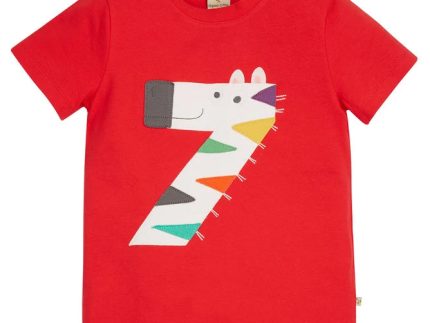Frugi Zebra Magic Number T-Shirt 7-8 Years
