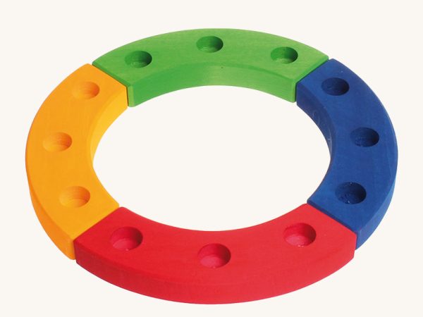 Grimm's 12-Hole Coloured Wooden Ring