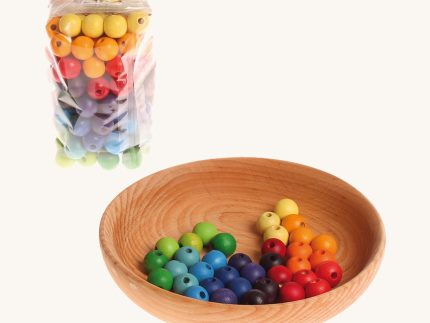 Grimm's 120 Small Coloured Beads 12mm
