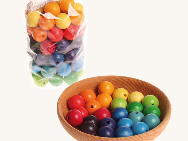 Grimm's 60 Coloured Beads 20mm