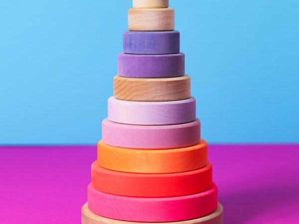 Grimm's Conical Stacking Tower - Neon Pink