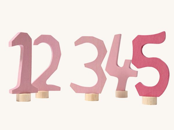 Grimm's Decorative Numbers Set 1-5 - Pink