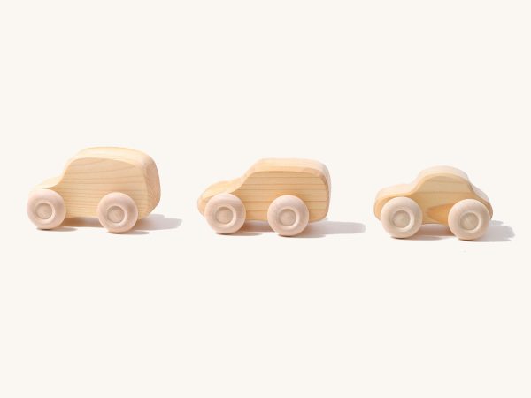 Grimm's 6 Natural Wooden Cars