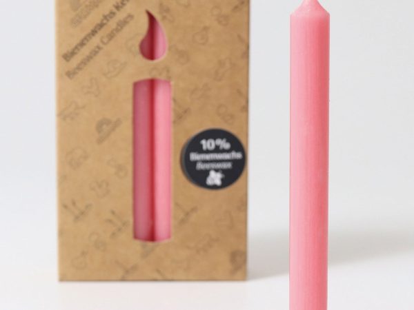 Grimm's Old Rose 10% Beeswax Candles - 12