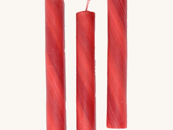 Grimm's Red Marbled 25% Beeswax Candles x20