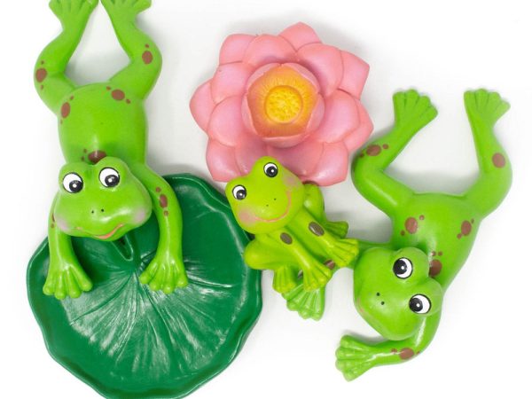 Green Rubber Toys Green Frog Family - 5 Pack