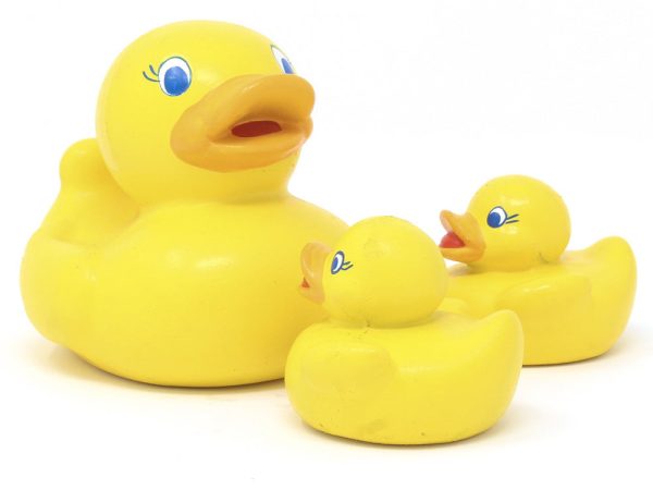 Green Rubber Toys Duck Family Bath Toy Set
