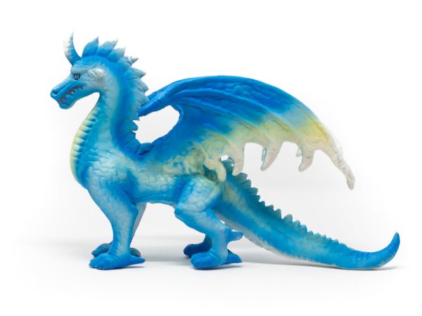 Green Rubber Toys Dragon - Blue